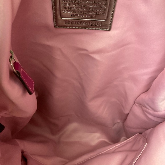 COACH STORYPATCH GLAMOUR SIGNATURE PINK SHOULDERBAG TOTE 15301 - Picture 3 of 11